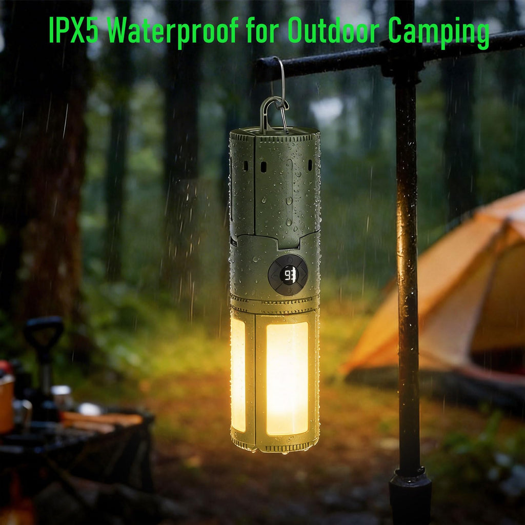 UBeesize Telescopic Camping Lights with Stand, 14000mAh Rechargeable Camping Lantern with Display, Hook and IPX5 Waterproof, Outdoor Portable Tripod Light for Travel, Fishing, Emergency Use