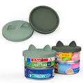 OHMO 2 Pack Pet Food Can Lids, (3.3 in / 85mm) Silicone Pet Food Can Lids Covers for 5.5 oz Cat and Dog Food Cans, Camo&Light Green