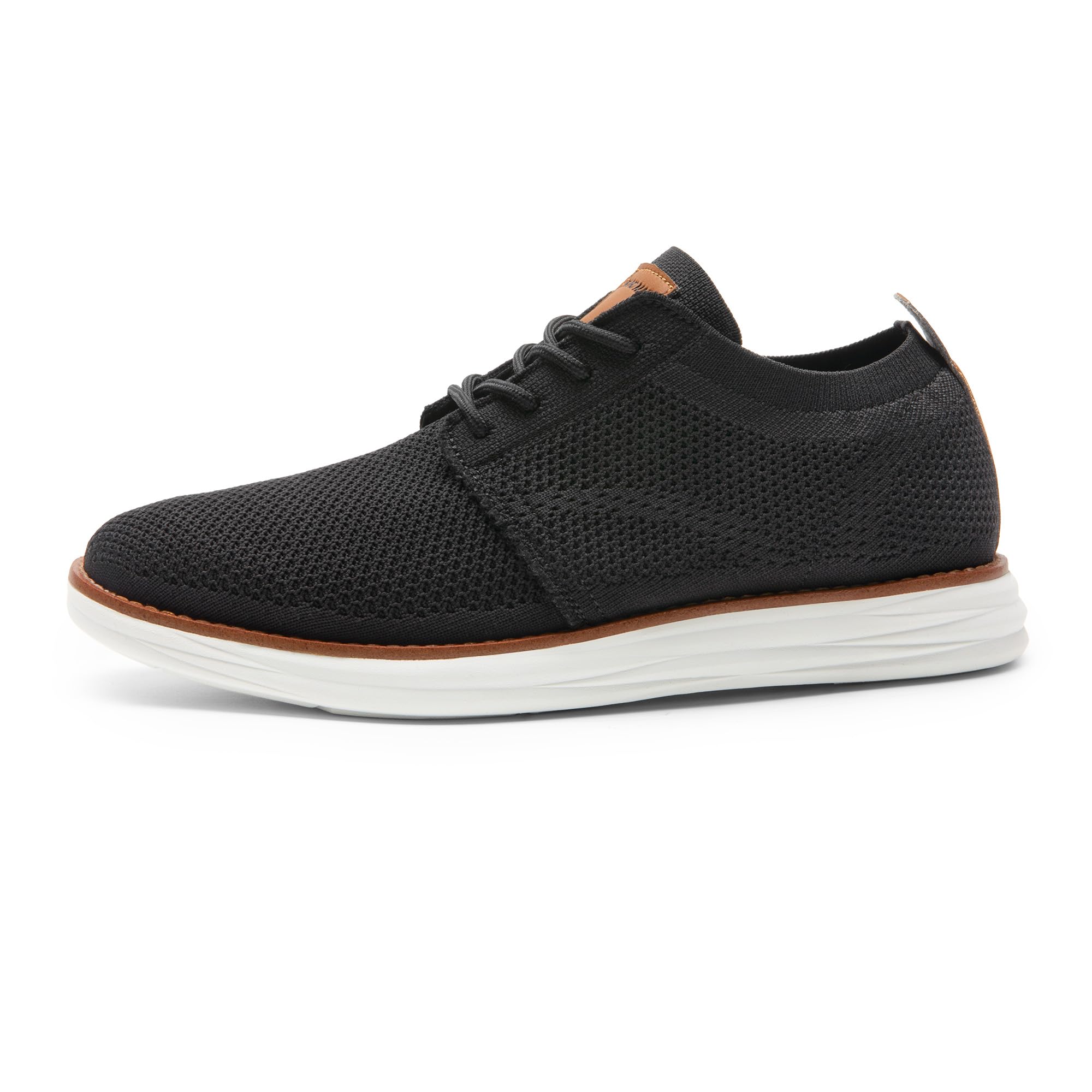 Bruno Marc Men's KnitFlex Breeze Mesh Oxford Sneakers - Breathable Business Casual Shoes Lightweight & Comfortable Walking Shoes for Men, Size 12,Black,GRAND-01