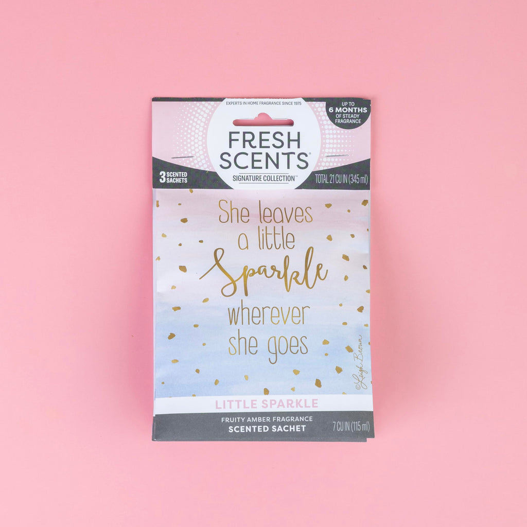 Fresh Scents | Scented Sachet Packet | Little Sparkle | Air Freshener Bags for Drawers, Closets, Cars | 3 Pack | Long Lasting Home Fragrance