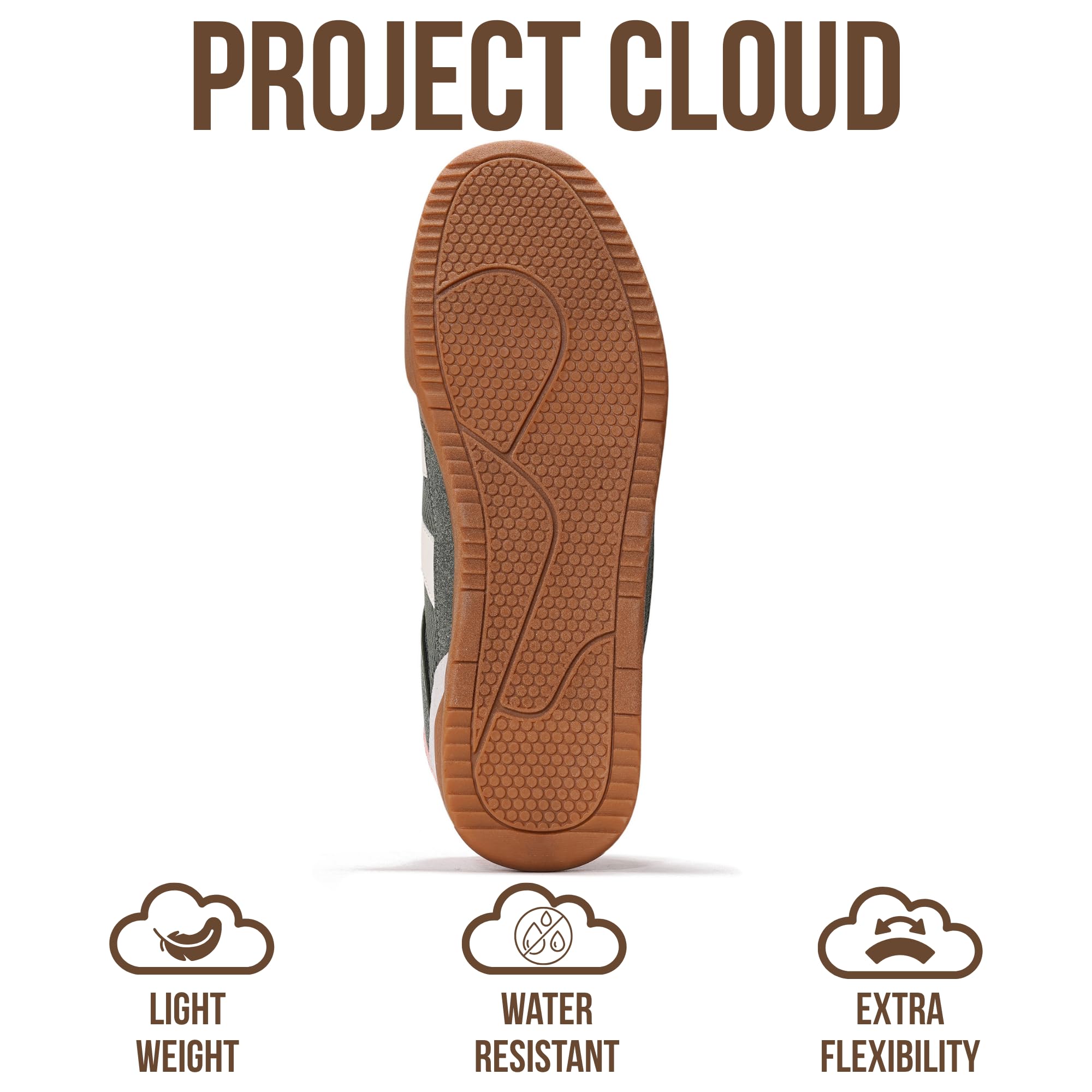 Project Cloud Sneakers for Men - 100% Genuine Leather Mens Casual Shoes Memory Foam Insole Mens Sneakers - Non Slip Outsole Dress Sneakers Men (HISVERDY,Olive,10)