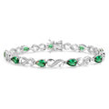 FANCIME Emerald Tennis Bracelets May Birthstone Sterling Silver Infinity Bracelet Green Pear Shape Gemstone Fine Jewelry Birthday Mothers Day Gifts for Women Mom