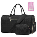 Duffle Bag for Travel, Weekender Bag with Shoe Compartment, Carry On Overnight Bag for Women with Toiletry Bag, 50L Gym Bag with Wet Pocket, Hospital Bags for Labor and Delivery Black Gold