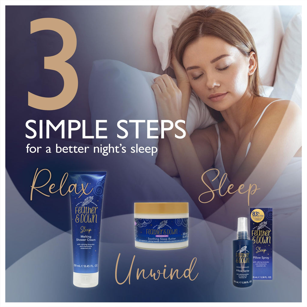 Feather & Down Magnesium Butter for Sleep - Lavender & Chamomile Soothing Body Butter (300ml) to support relaxation in your self care routine.