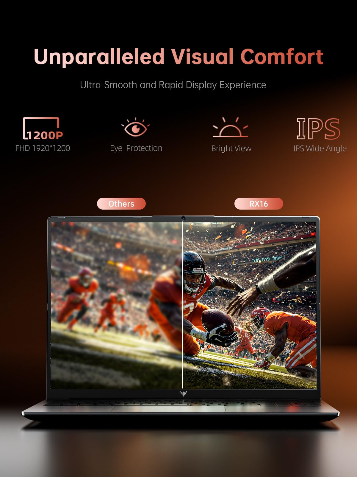 KAIGERR Gaming Laptop, 2026 Laptop with AMD Ryzen 7 7735HS (8C/16T, Up to 4.75GHz), 16GB DDR5 512GB NVMe SSD Laptop Computer, Up to 4TB, 16-inch FHD Display, WiFi 6, Backlit KB, Type-C, Dual Fans