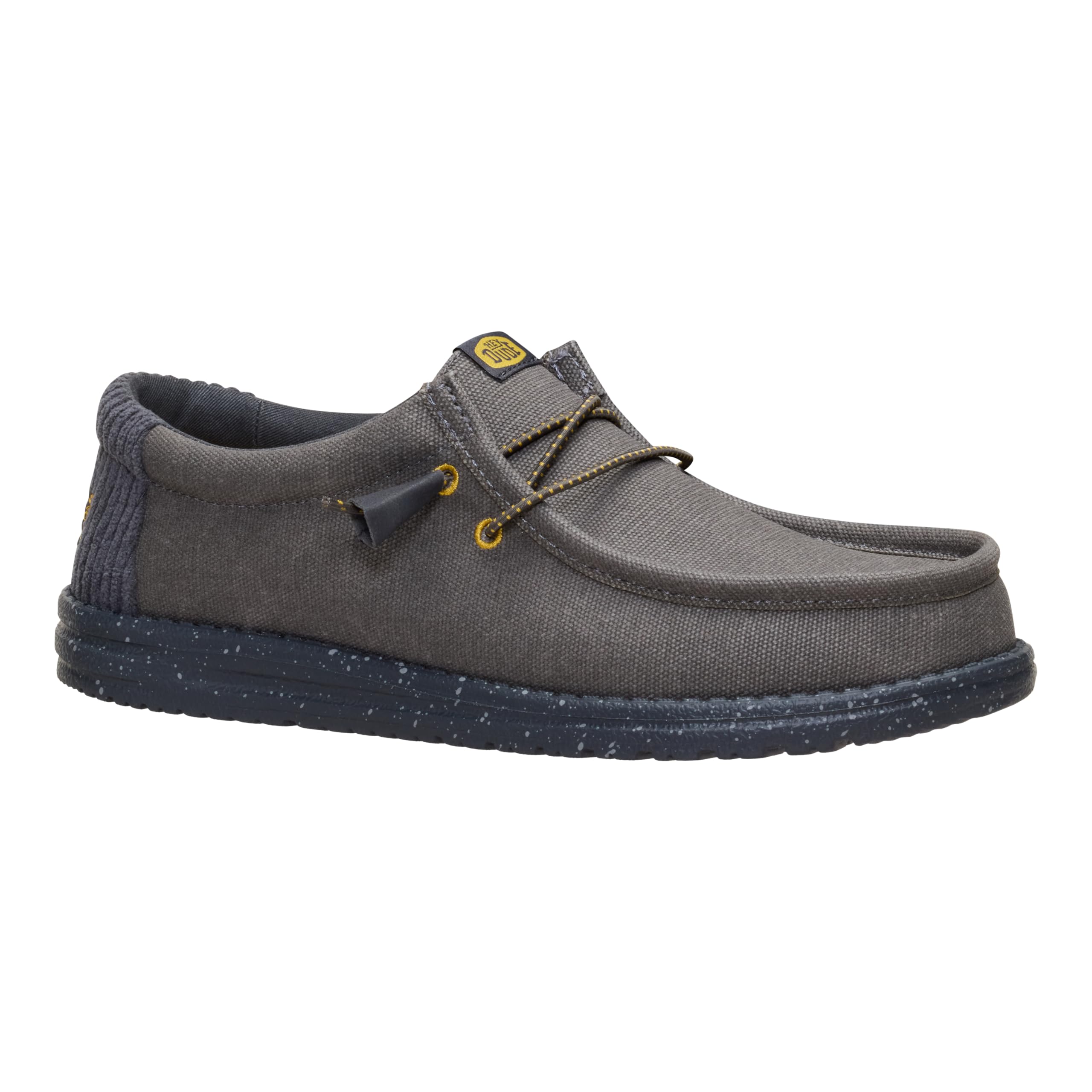 HEYDUDE Wally Waxed Casual Dark Grey Size 8, Men’s Shoes, Slip-on Loafers, Comfortable & Light-Weight