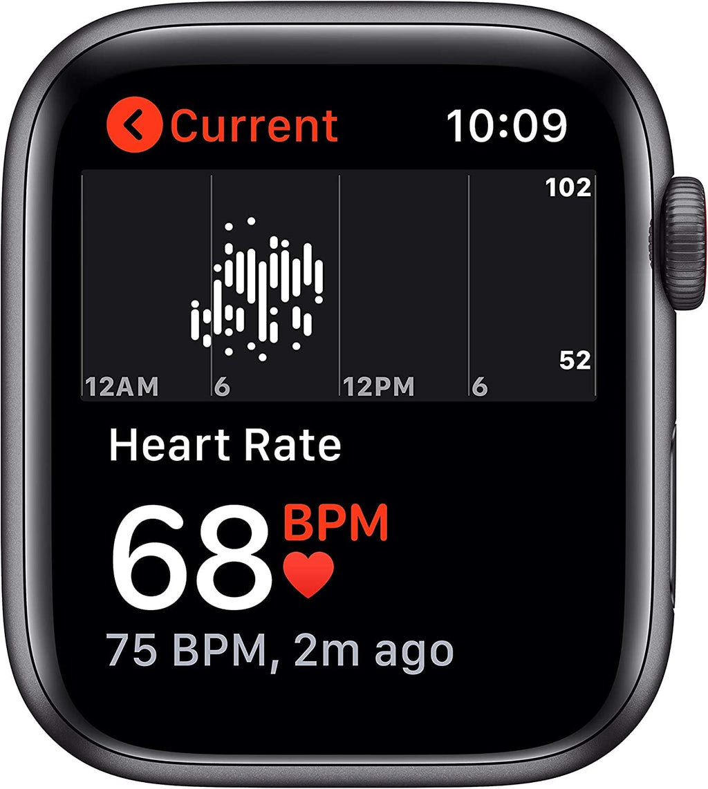 Apple Watch SE (GPS, 40mm) - Space Gray Aluminum Case with Black Sport Band (Renewed)
