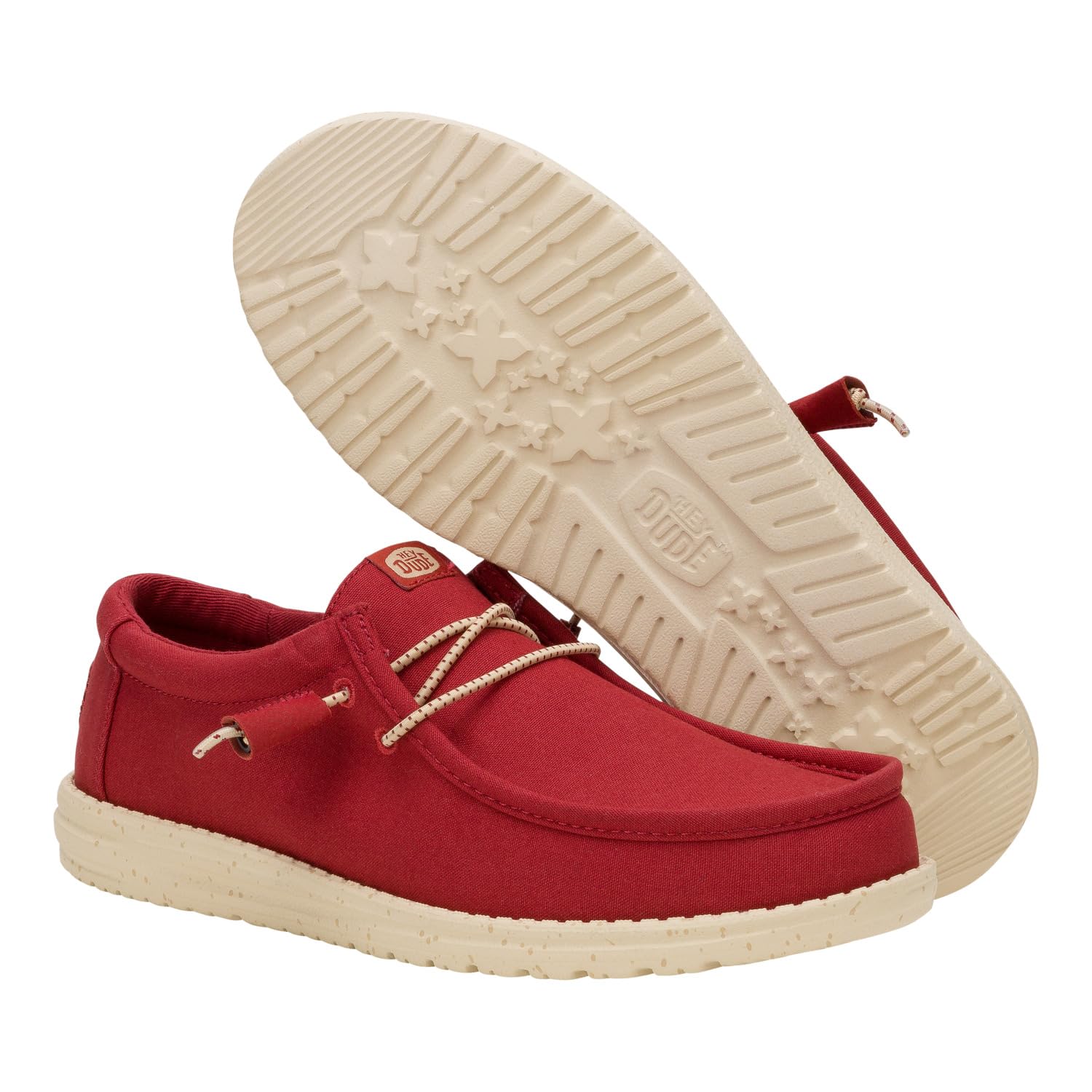 HEYDUDE Men's Wally Canvas Chili Size 11, Men’s Shoes, Slip-on Loafers, Comfortable & Light-Weight