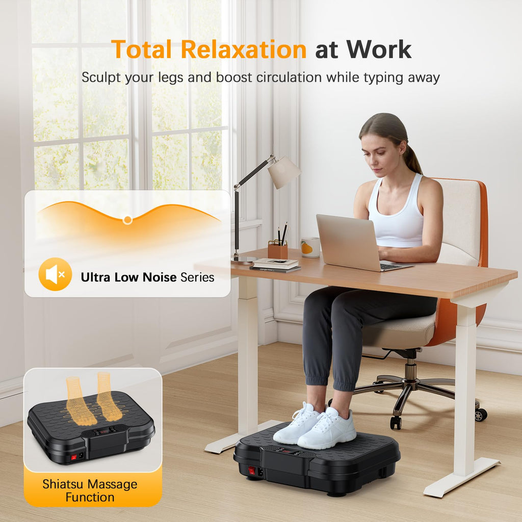 Vibration Plate Exercise Machine, 250 Speeds Home Fitness Vibrating Plate for Lymphatic Drainage, Vibration Plate 400 Lbs Capacity, Vibrating Plates for Weight Loss, Workout Equipment for Women Men