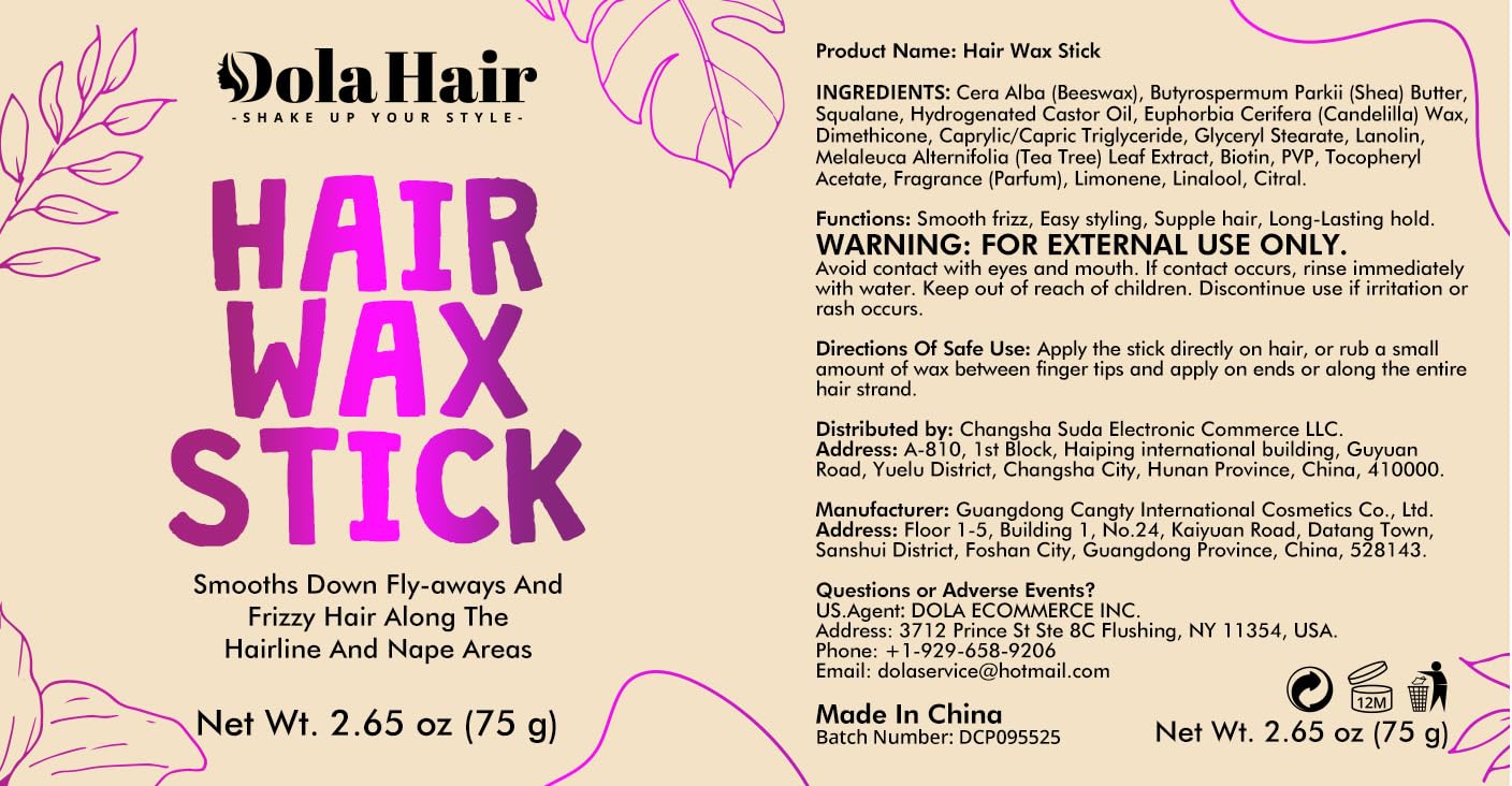 Dolahair Hair Wax Stick - Flyaway Control and Styling Pomade for Kids, Women, and Men - Accessorie Slick Back Hair Brush Kit Hair Bun Maker (Pack of 4)