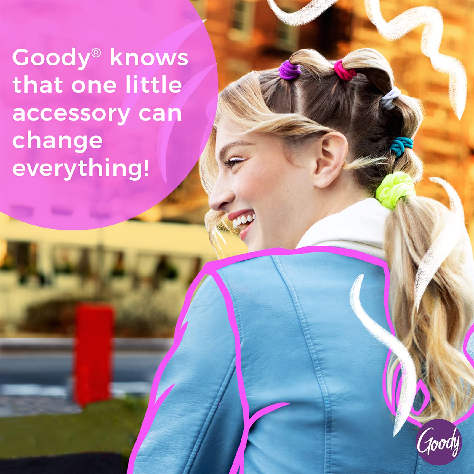 Goody Ouchless Hair Elastics - No Pull, No Breakage, Tangle-Free Hold for Thick, Curly, Coily & Textured Hair - 30 Count, Black, Long-Lasting Ponytail Holders for Women & Men