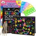 ZMLM Scratch Paper Art-Crafts Gift: 2 Pack Rainbow Notebooks Supplies Toys Easter Basket Stuffers for 3 4 5 6 7 8 9 10 Years Old Girls and Boys Kids Valentine's Day Birthday Party Games (Pink)