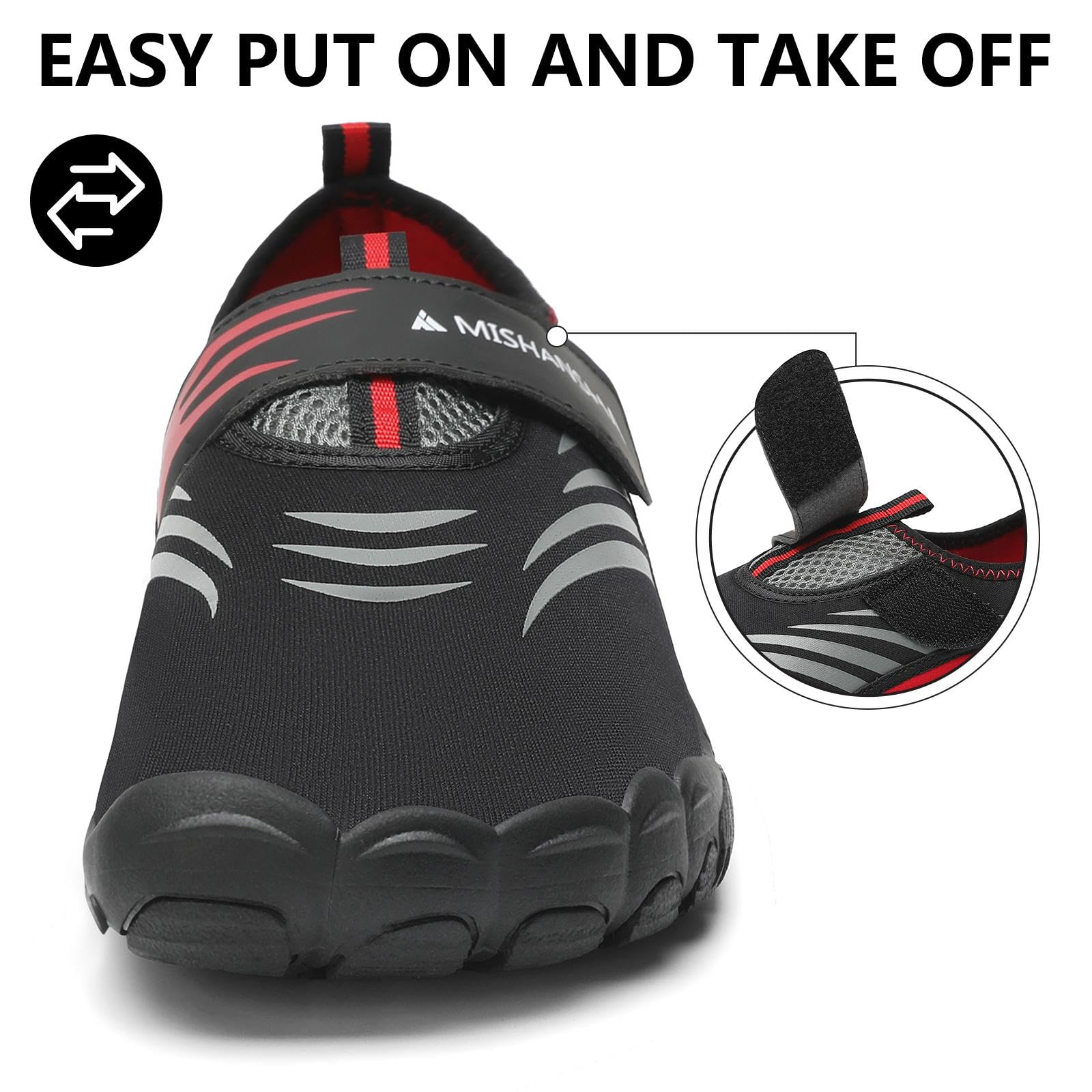 Mishansha Swimming Shoes for Women Breathabls Water Hiking Shoes Non-Slip Rafting Diving Aqua Yoga Dull Red-E0152 9.5 Women/7.5 Men