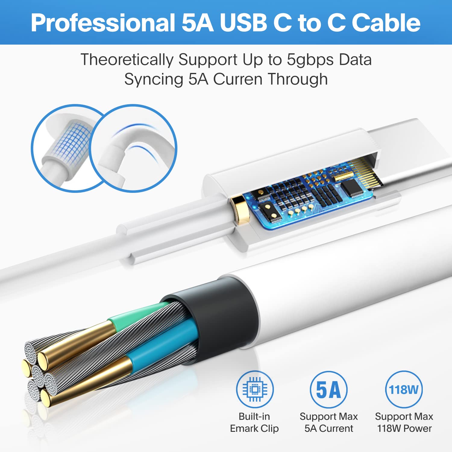 Sunveza Mac Book Pro Charger - 118W USB C Charger Fast Charger Compatible with MacBook pro/Air, M1 M2 M3 M4 M5, ipad Pro, Samsung Galaxy and More, Include Charge Cable
