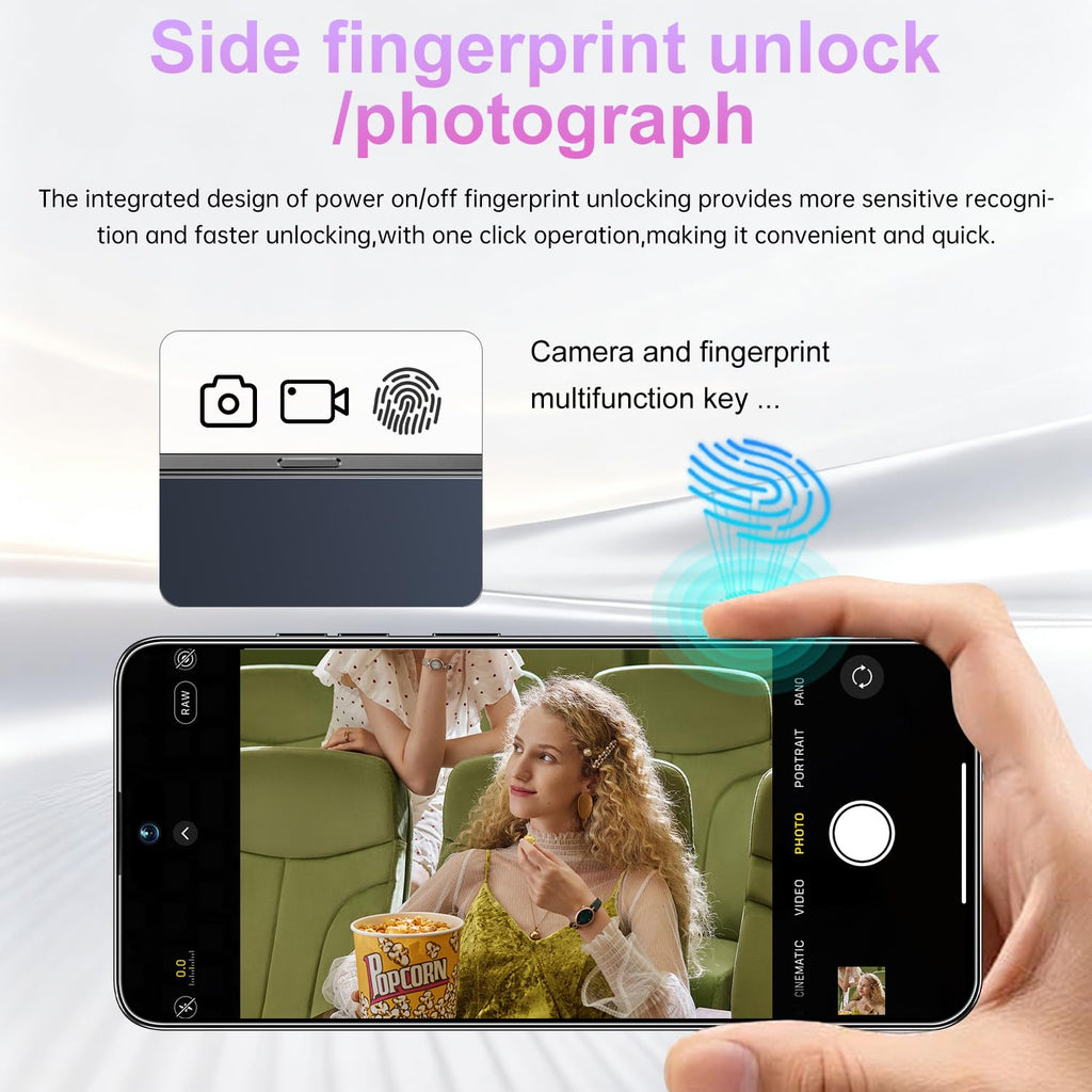 ONPTJ 17PM Unlocked Smartphone 6.9" HD Screen 12+512GB Smartphone with 128G Memory Card New System 7000mAh Long Battery Dual SIM/Fingerprint Lock/GPS/Face ID (Dark Blue)