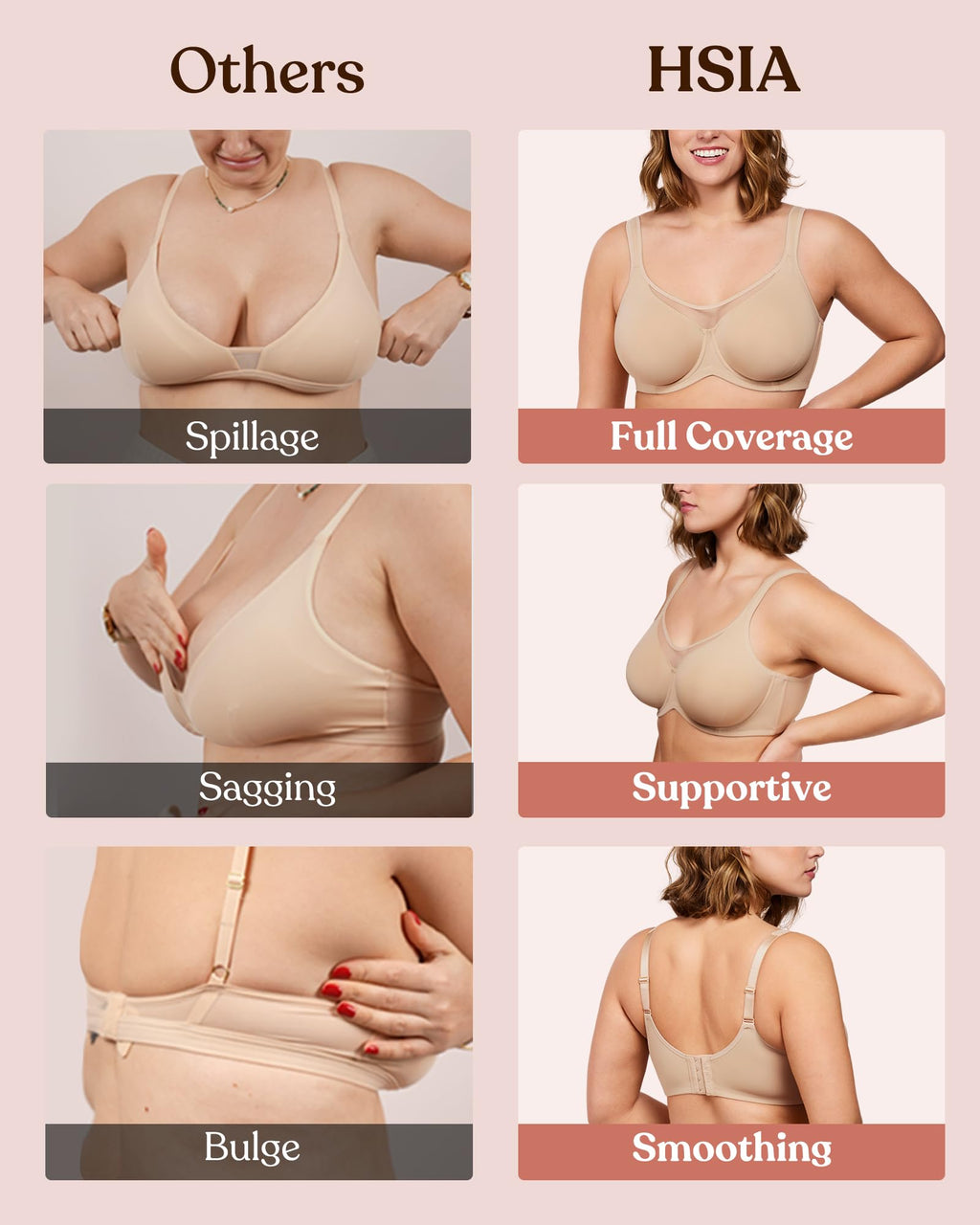 HSIA Minimizer Bras for Women Plus Size, Full Coverage Coolcomfort T Shirt Unlined Bra with Underwire for Heavy Breast, Black with Floral Print 40G