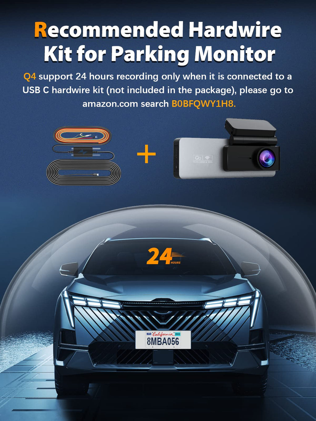 ARIFAYZ Dash Cam Front and Rear 4K+1080P, Free 64GB Card, Built-in WiFi, Dash Camera for Cars, Car Camera, Dual Dashcams for Cars with Night Vision, 24 Hours Parking Monitor, Loop Recording