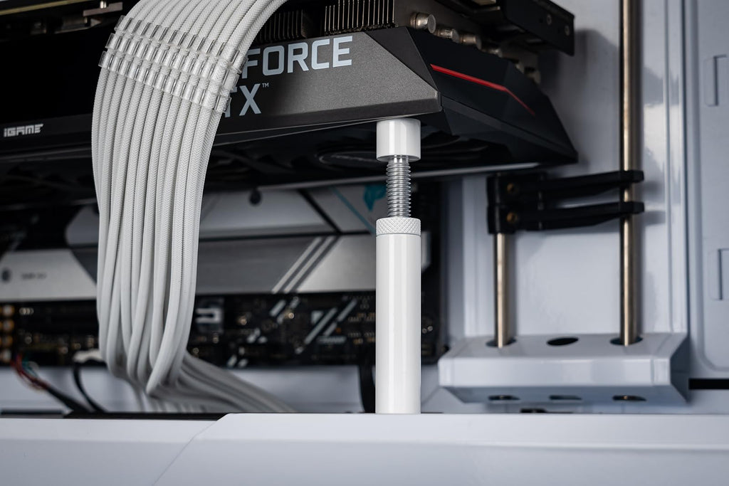 Uyubao GPU Support Bracket, Graphics Card GPU Brace Support, Video Card Sag Holder Bracket with Magnet & Non-Slip Sheet,White, L(74mm-120mm)