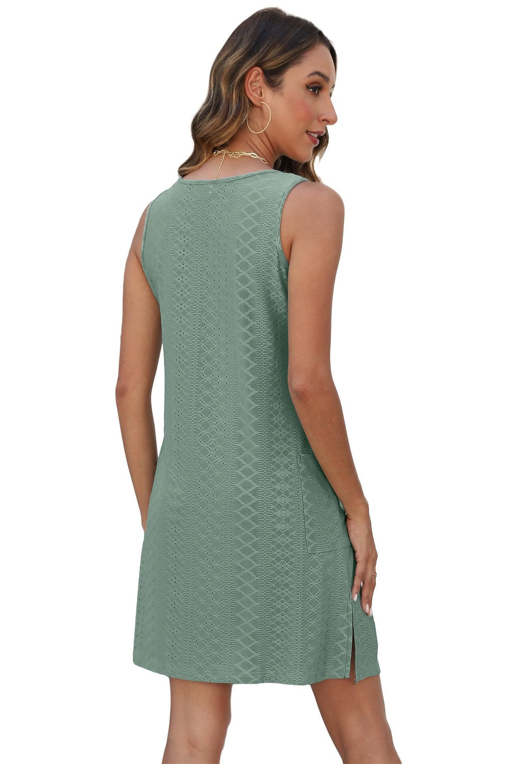 BKRIVE Summer Dresses for Women 2026 Trendy Casual Loose Sleeveless Dress Sundresses with Pockets Green XL