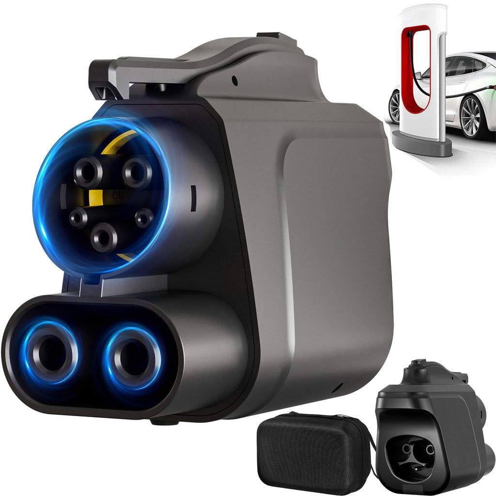 NACS to CCS Adapter Max 500A/1000V Fast Charging Adapter with Overheating Protection Compatible with Tesla Superchargers for CCS1 EVs