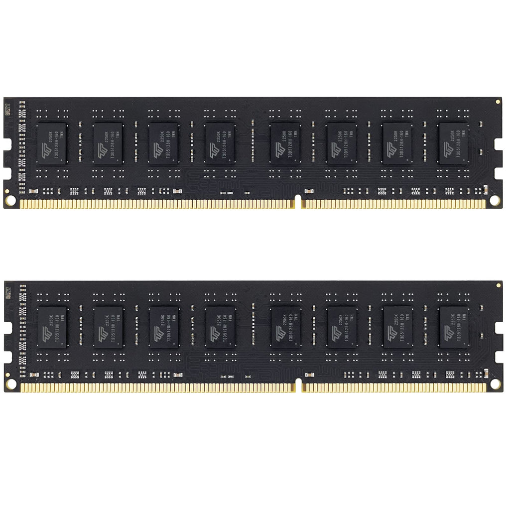 Timetec 16GB KIT(2x8GB) DDR3 / DDR3L 1333MHz PC3-10600 Non-ECC Unbuffered 1.5V / 1.35V CL9 2Rx8 Dual Rank 240 Pin UDIMM PC Desktop Computer Memory RAM Module Upgrade (16GB KIT(2x8GB))