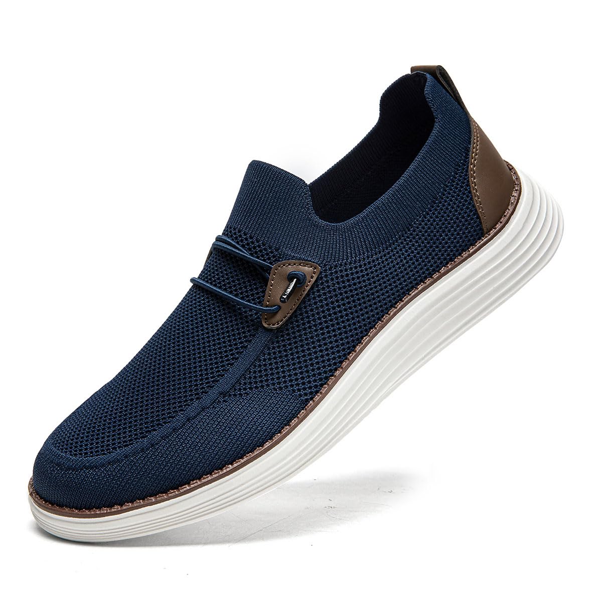 WOHHHW Men's Loafers Slip On Shoes Men Boat Shoes Casual Walking Shoes for Men Comfort Lightweight Breathable Dark Blue Size 11