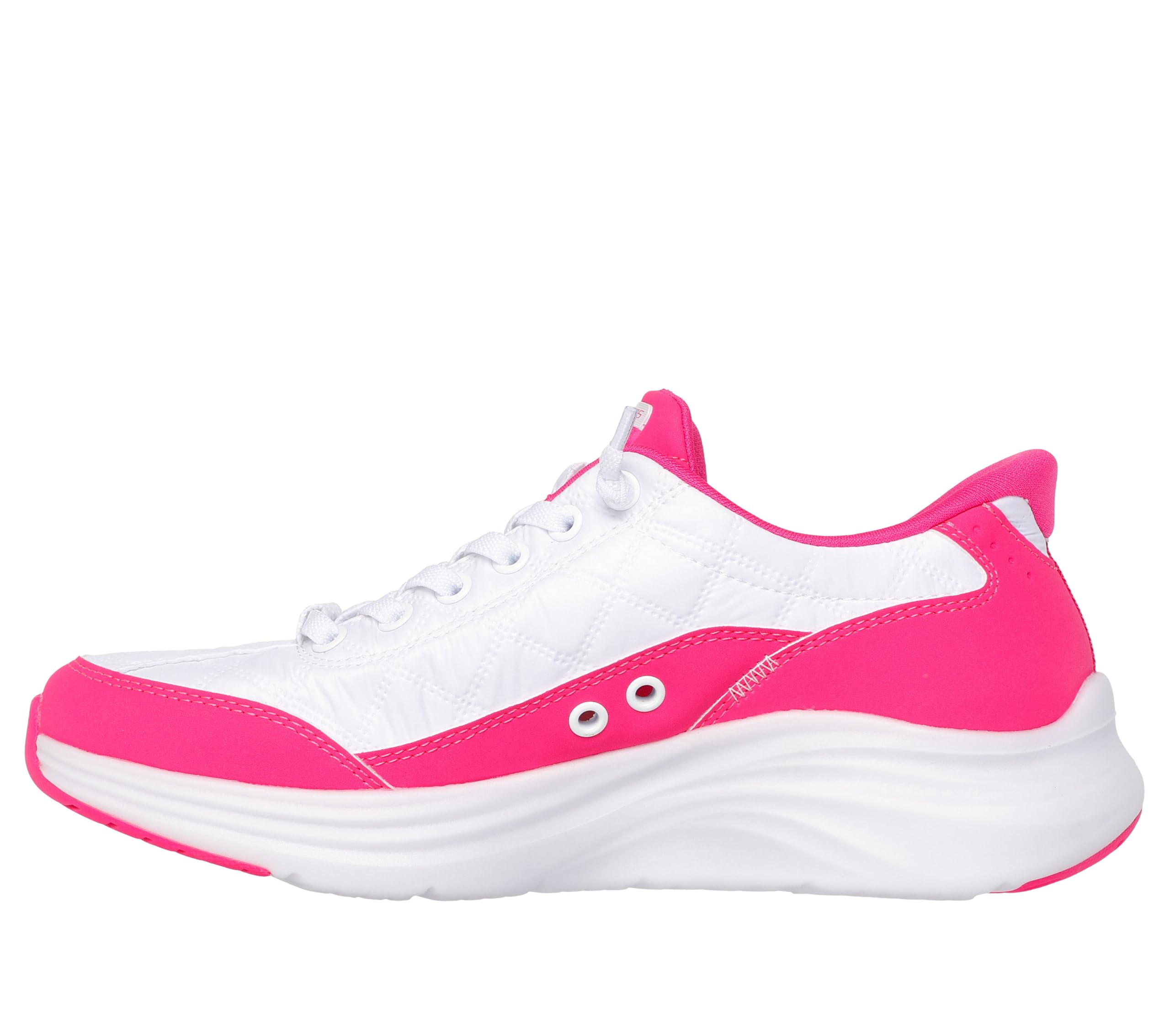 Skechers Women's Contour Foam Hands Free Slip-Ins, White/Hot Pink, 9