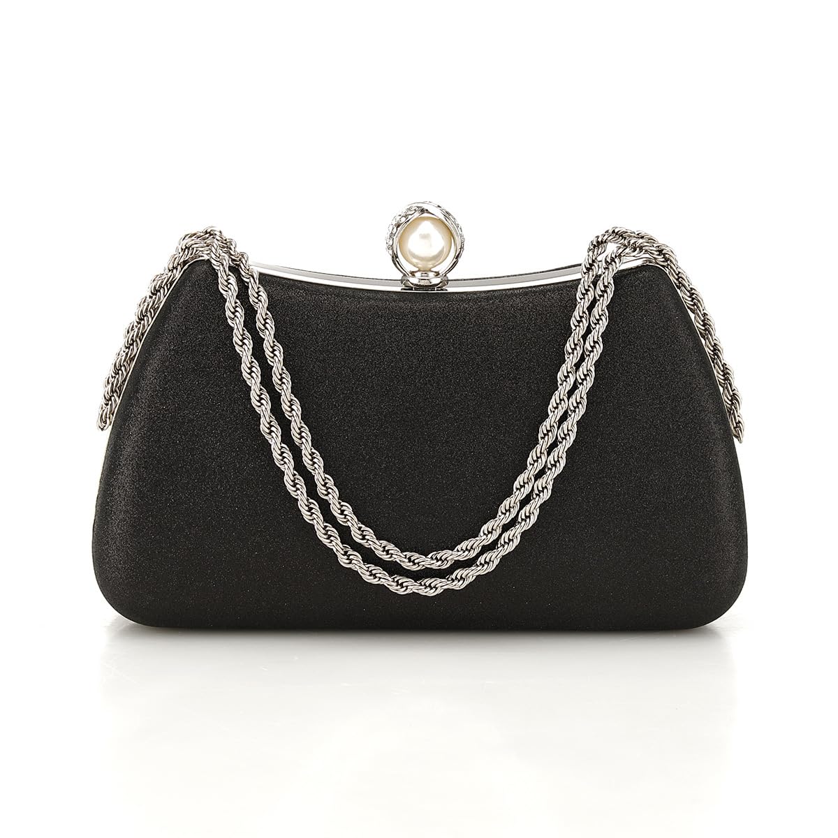 YYW Clutch Purses for Women Formal, Evening Handbags Evening Clutch Vintage Purses Handbags with Detachable Chain for Wedding Bridal (A black)