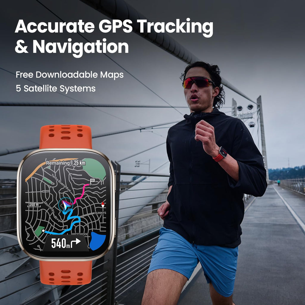 Amazfit Bip 6 Smart Watch 46mm, 14 Day Battery, 1.97" AMOLED Display, GPS & Free Maps, AI, Bluetooth Call & Text, Health, Fitness & Sleep Tracker, 140+ Workout Modes, 5 ATM Water-Resistance, Stone