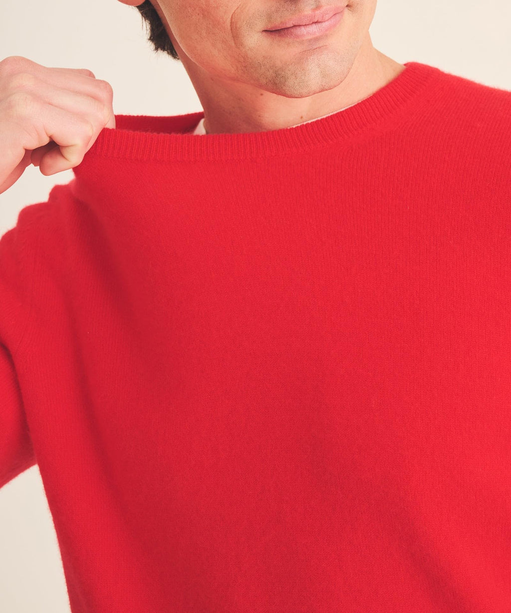 NAADAM Men's The Original Cashmere Crewneck Sweater, Tomato Red, XL