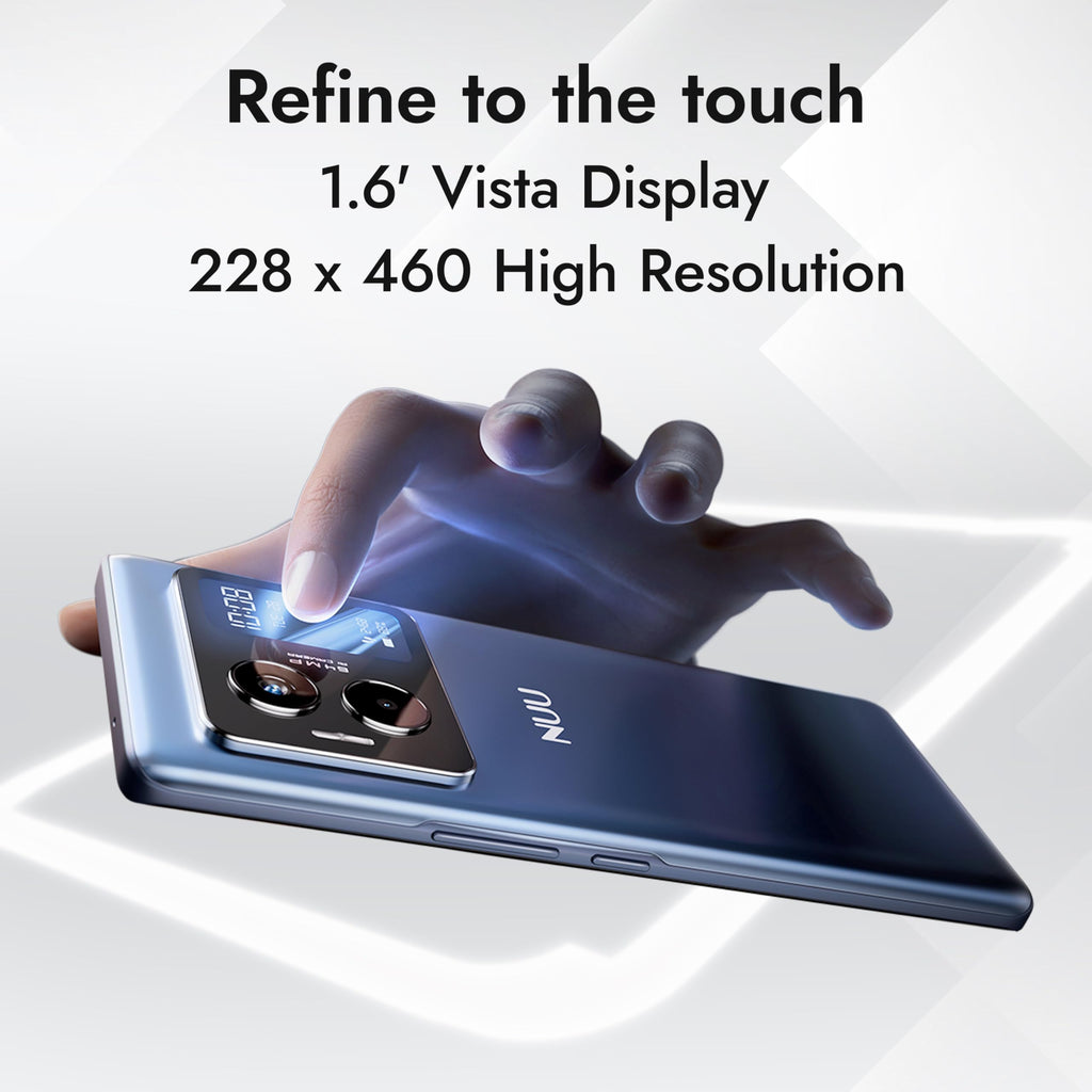 NUU B40 5G, Cell Phone, Unlocked, Dual SIM, Dual AMOLED Display, 120Hz, 64 MP Camera, 8GB+256GB, Android 15, US Version, US 1 Yr Warranty, Midnight Grey
