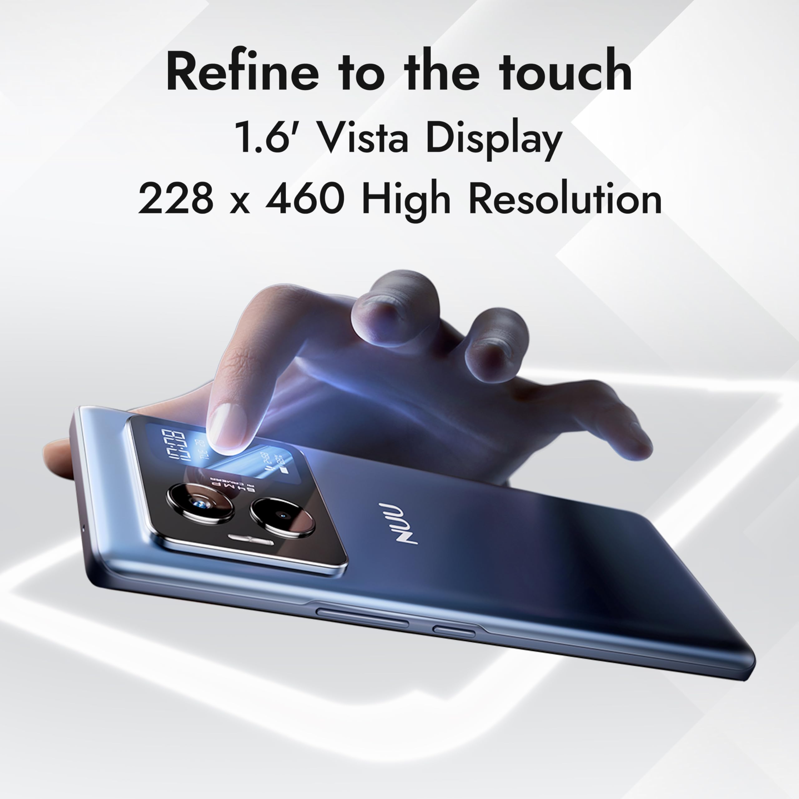 NUU B40 5G, Cell Phone, Unlocked, Dual SIM, Dual AMOLED Display, 120Hz, 64 MP Camera, 8GB+256GB, Android 15, US Version, US 1 Yr Warranty, Midnight Grey