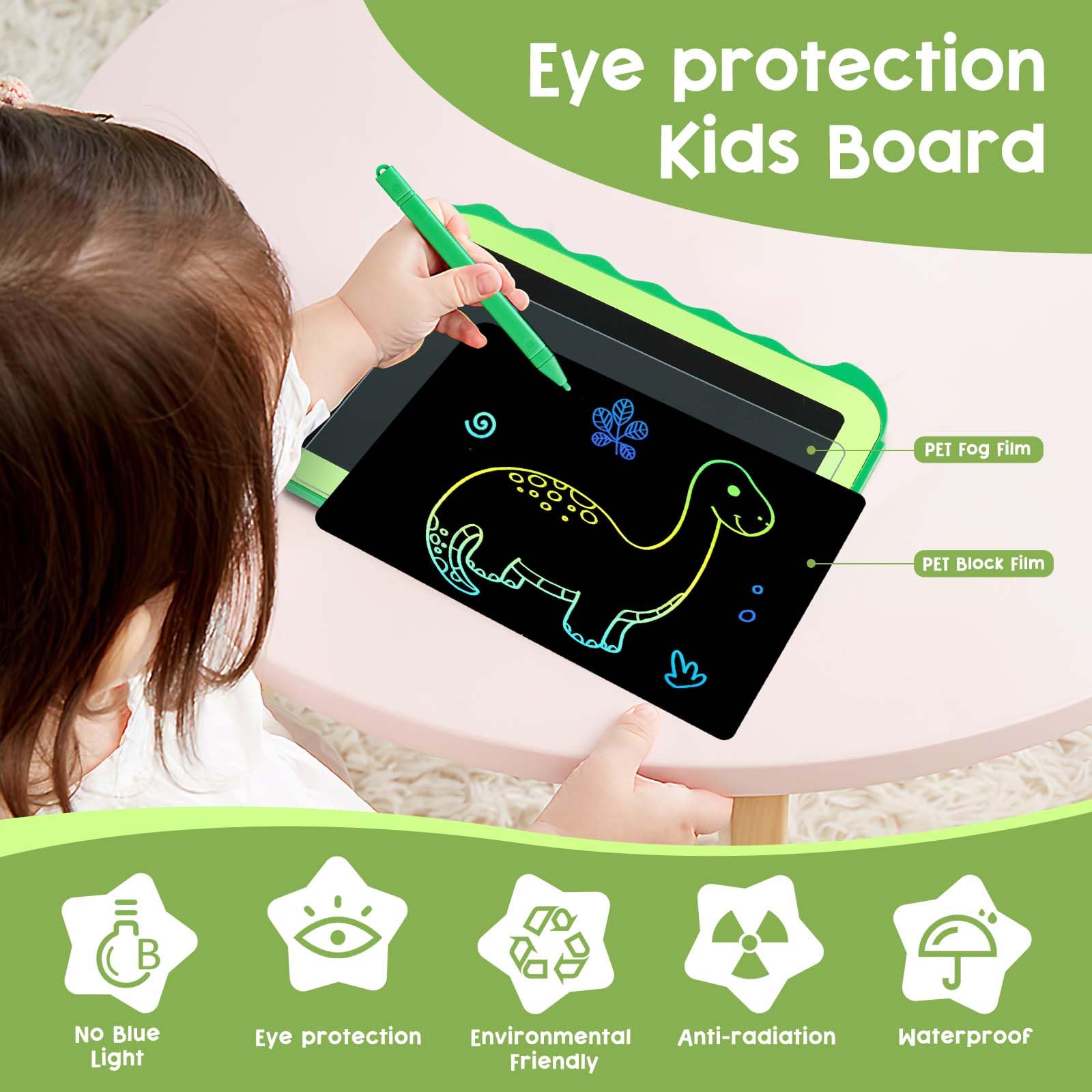 Teriph LCD Writing Tablet for Kids, Colorful Toddlers Toys Drawing Board, Educational Kid Toys, Doodle Pad Dinosaur Toy for 3 4 5 6 7 8 Year Old Boys Girls Birthday Party Christmas Gifts,8.5inch