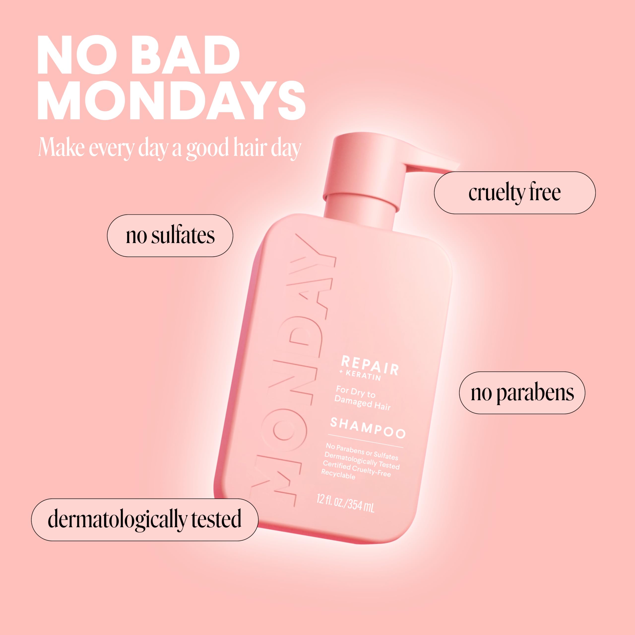 MONDAY Haircare Ultimate Repair Gift Set with REPAIR Shampoo, REPAIR Conditioner and REPAIR Leave-In