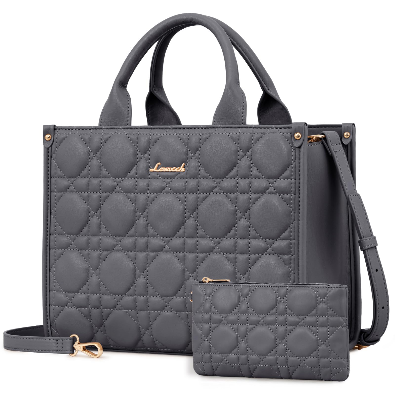 LOVEVOOK Purses and Handbags for Women, Handbags Shoulder Bags Black Purses and PU Leather Top Handles for Lady