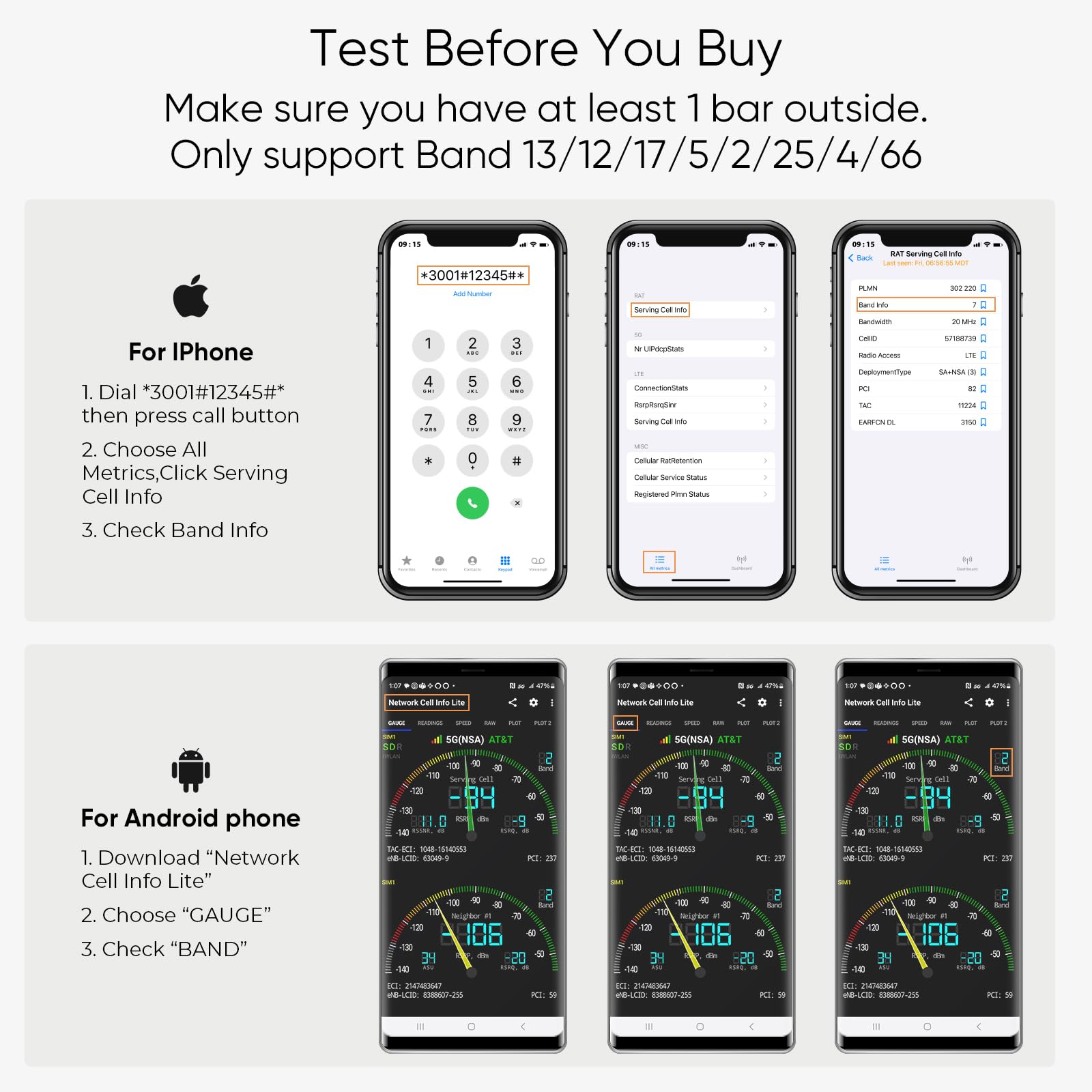 Cell Phone Booster with Smart LCD Display, 5G Compatible for All U.S. Carriers, Signal Booster up to 5,000 sq ft, FCC Approved