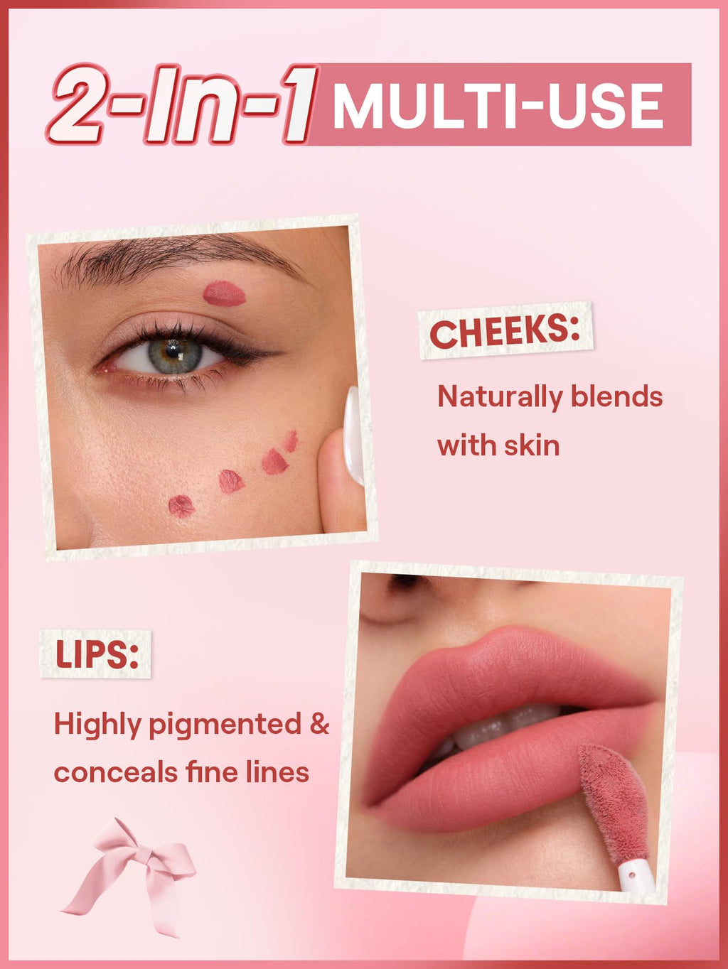 SHEGLAM Air Plush Lip & Cheek Cream Long-lasting Multi-Use Liquid Blush & Lip Stain-025 High Winds