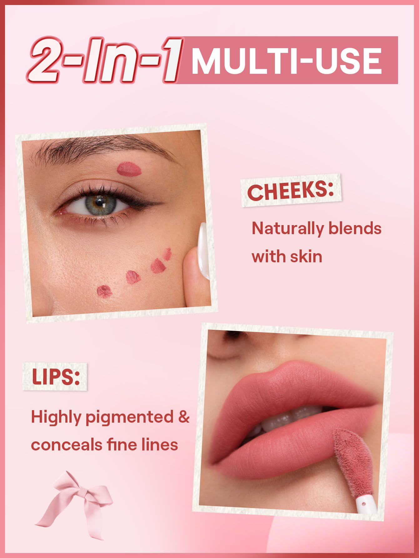 SHEGLAM Air Plush Lip & Cheek Cream Long-lasting Multi-Use Liquid Blush & Lip Stain-025 High Winds
