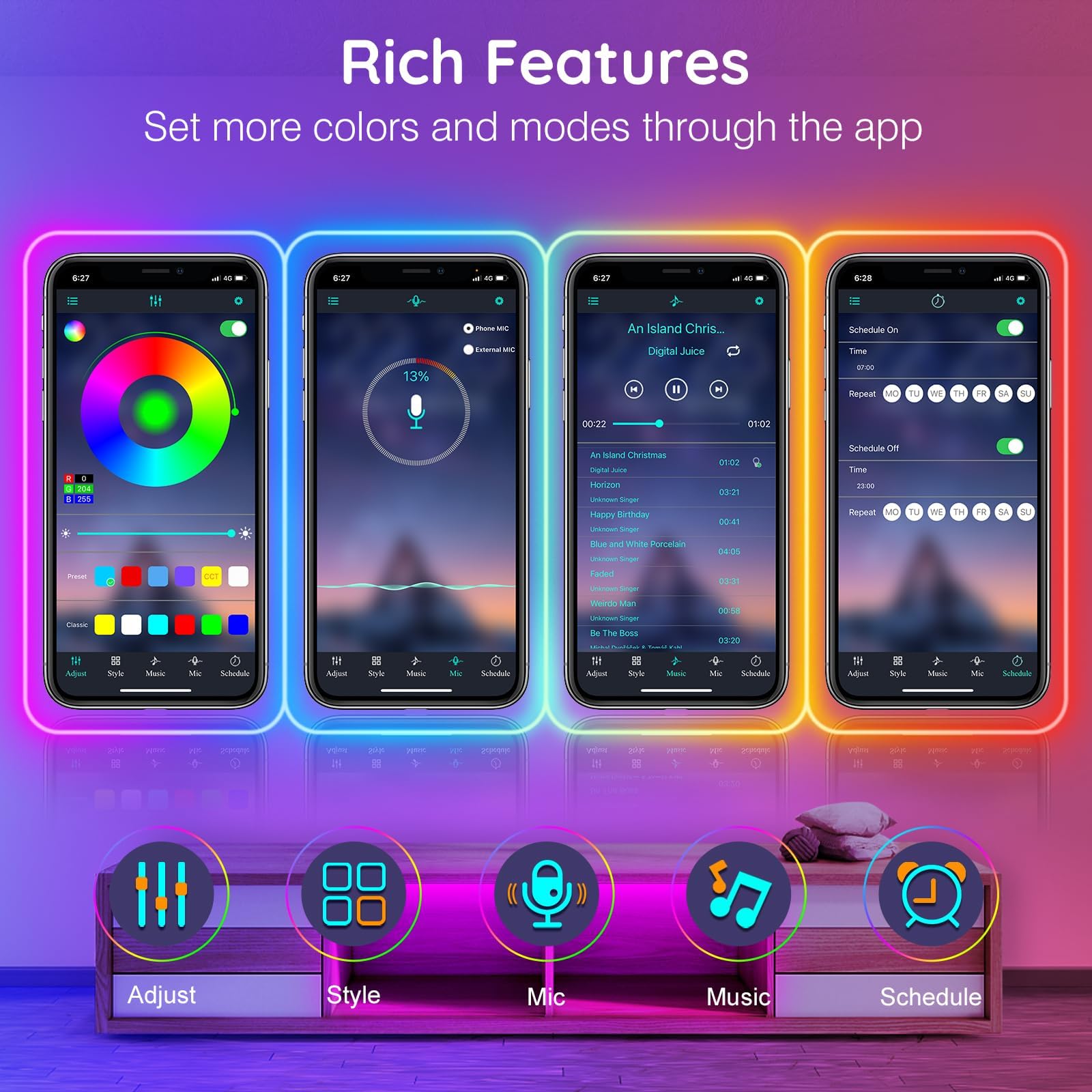 AILBTON 150Ft Neon Rope Lights,Flexible Led Rope Lights Control with App/Remote,Multiple Modes Music Sync Gaming RGB Led Neon Lights for Bedroom Outdoor