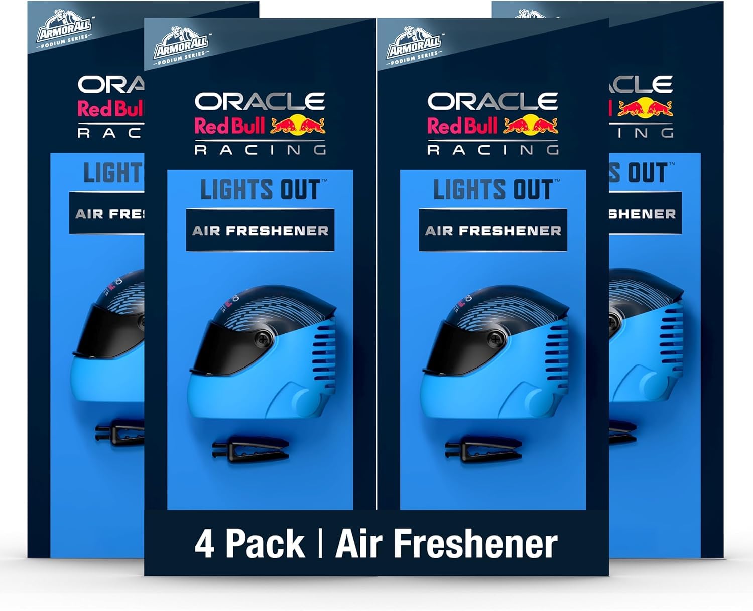 Armor All Podium Series Helmet Vent Clip Car Air Freshener, Lights Out Scent (4 Pack), Racing-Inspired car air freshener With Adjustable Scent Control