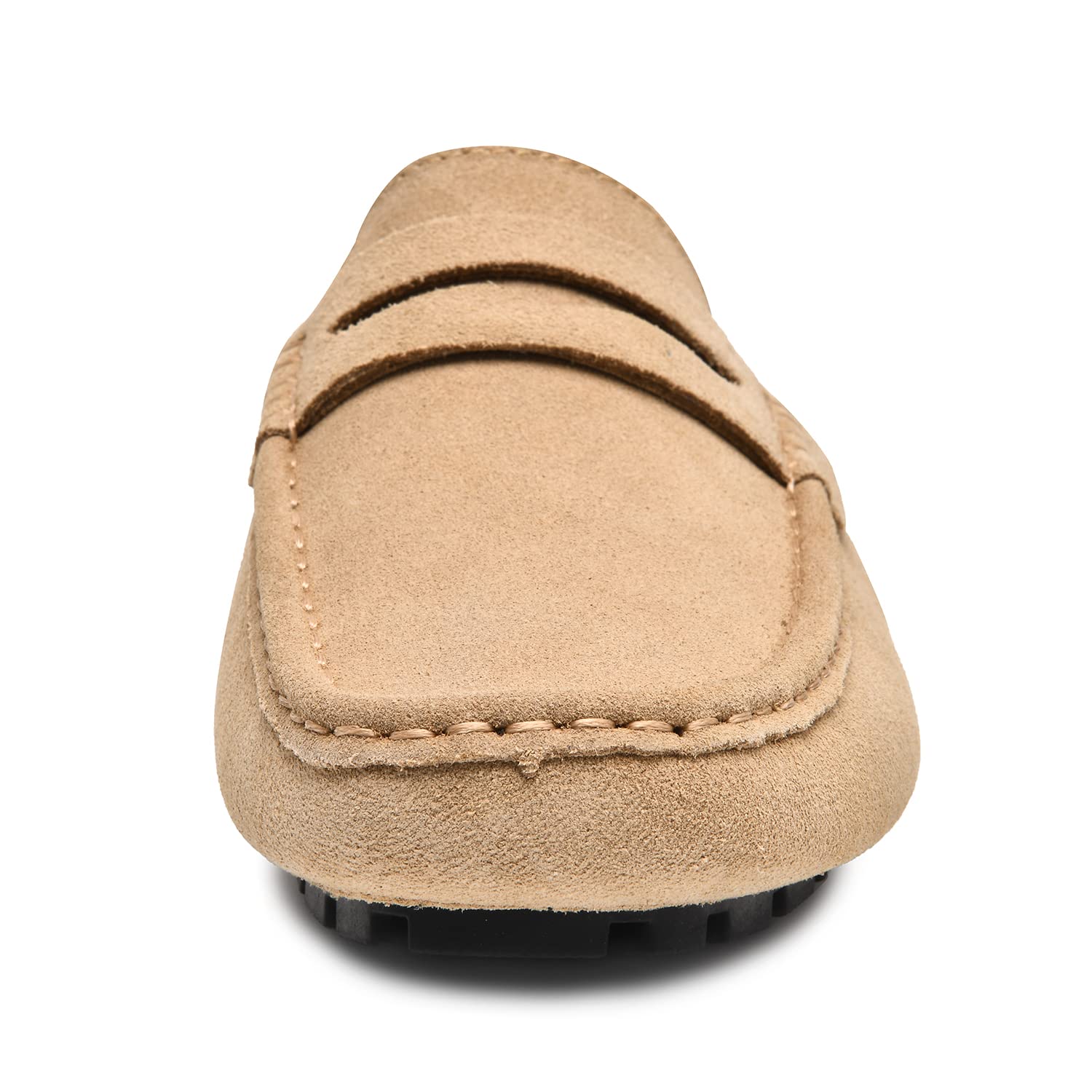 Go Tour Mens Handmade Suede Leather Mules Clog Slippers Breathable Leather Slip on Shoes Casual Loafers Beige 11/46