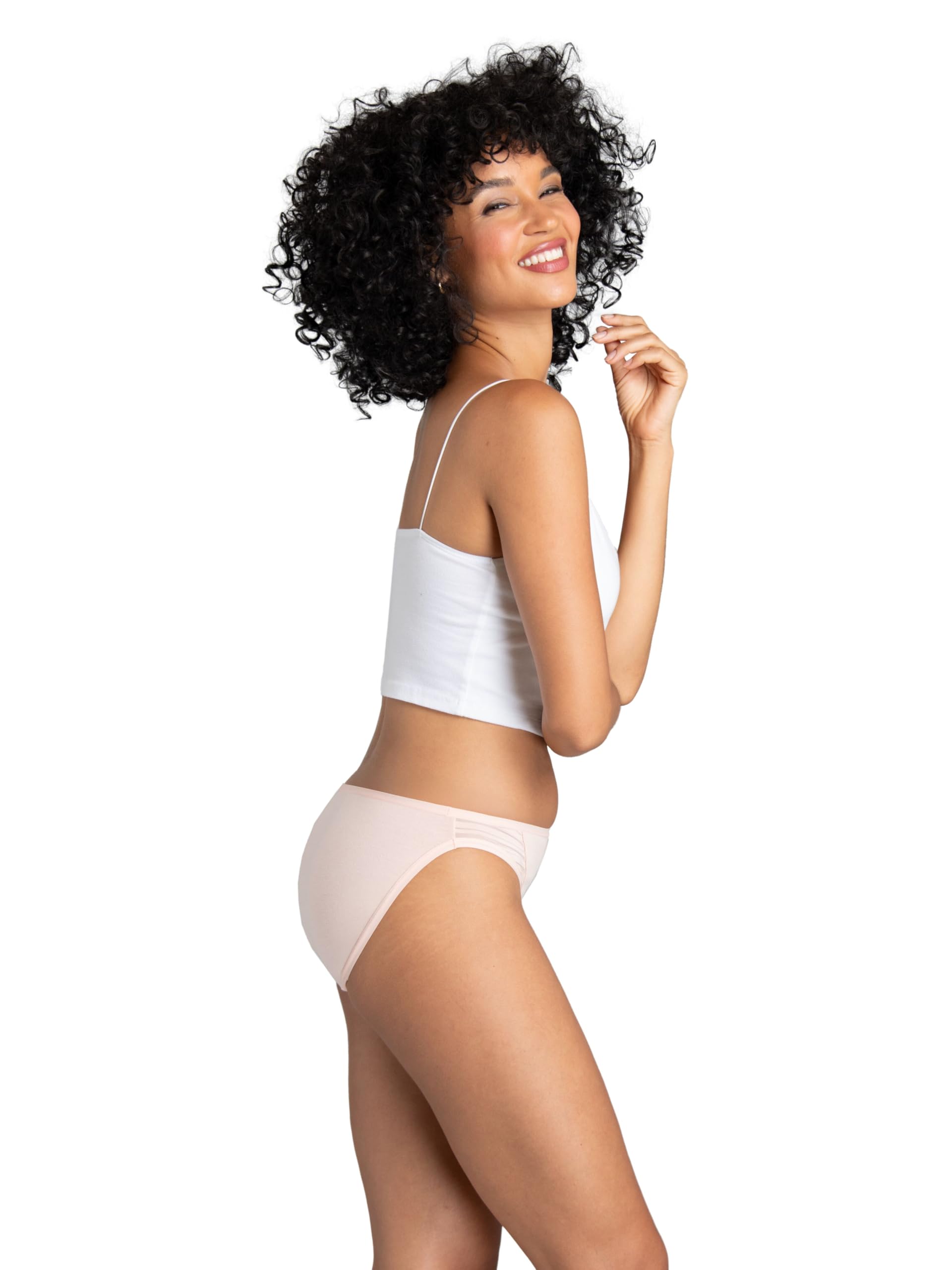Fruit Of The Loom Womens Breathable Underwear, Moisture Wicking Keeps You Cool & Comfortable, Available Plus Size Bikini, Coolblend - Bikini - 4 Pack - Colors May Vary, 7 US