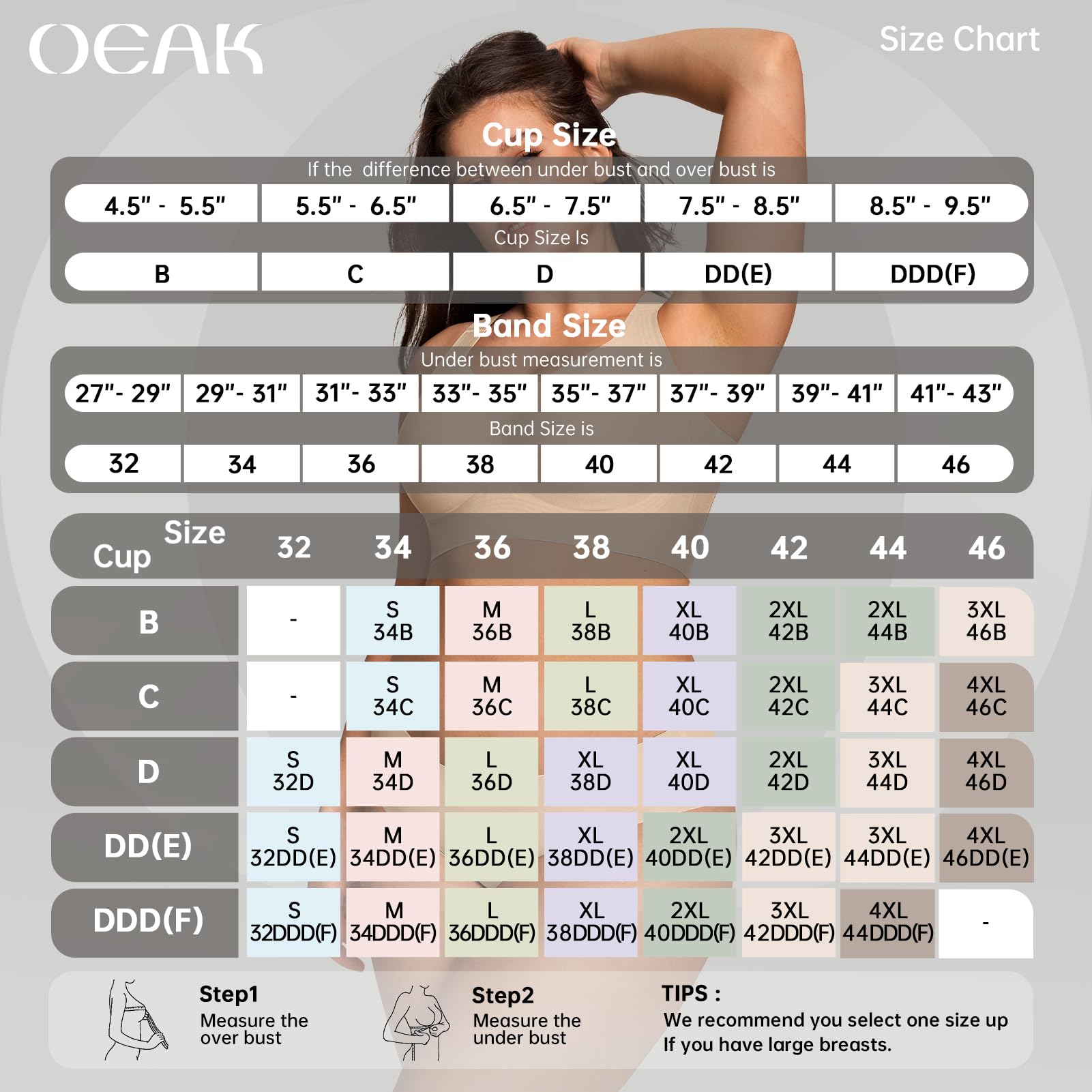 OEAK Womens Wireless Jelly Bra Plus Size Supportive Seamless Bras Full Coverage Push Up Comfortable No Underwire Tshirt Bras Creamy Beige L