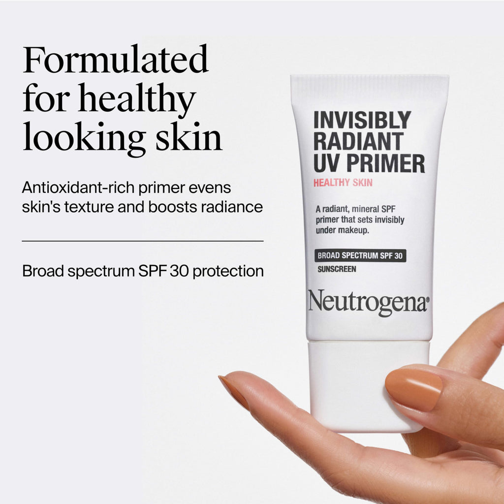 Neutrogena Healthy Skin Invisibly Radiant UV Face Primer with SPF 30, Mineral Sunscreen Makeup Primer, Broad Spectrum SPF 30, Suitable for All Skin Types, 1 fl. oz