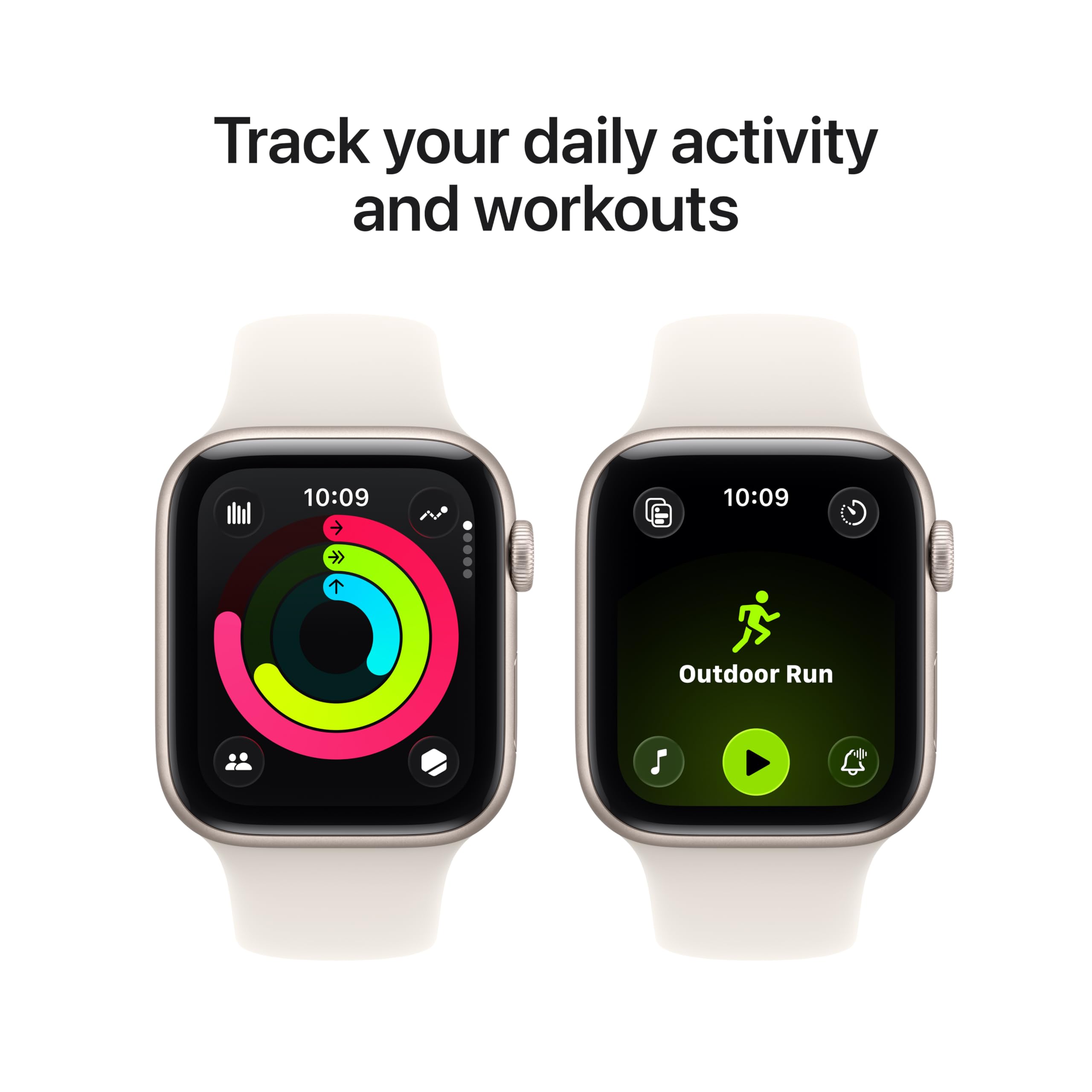 Apple Watch SE 3 [GPS 44mm] Smartwatch with Starlight Aluminum Case with Starlight Sport Band - M/L. Fitness and Sleep Trackers, Heart Rate Monitor, Always-On Display, Water Resistant