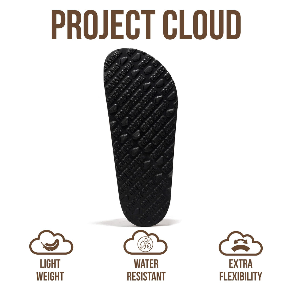 Project Cloud 100% Genuine Leather Flat Sandals For Women 2026 Cork Footbed Womens Sandals with Memory Foam and arch support Vacation Essentials Slides for Women Footwear (Venita, Pewter, 5.5)