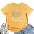 LOOKFACE Women Crewneck Casual Soft Tees Cute Graphic T Shirts Heather Yellow X-Large