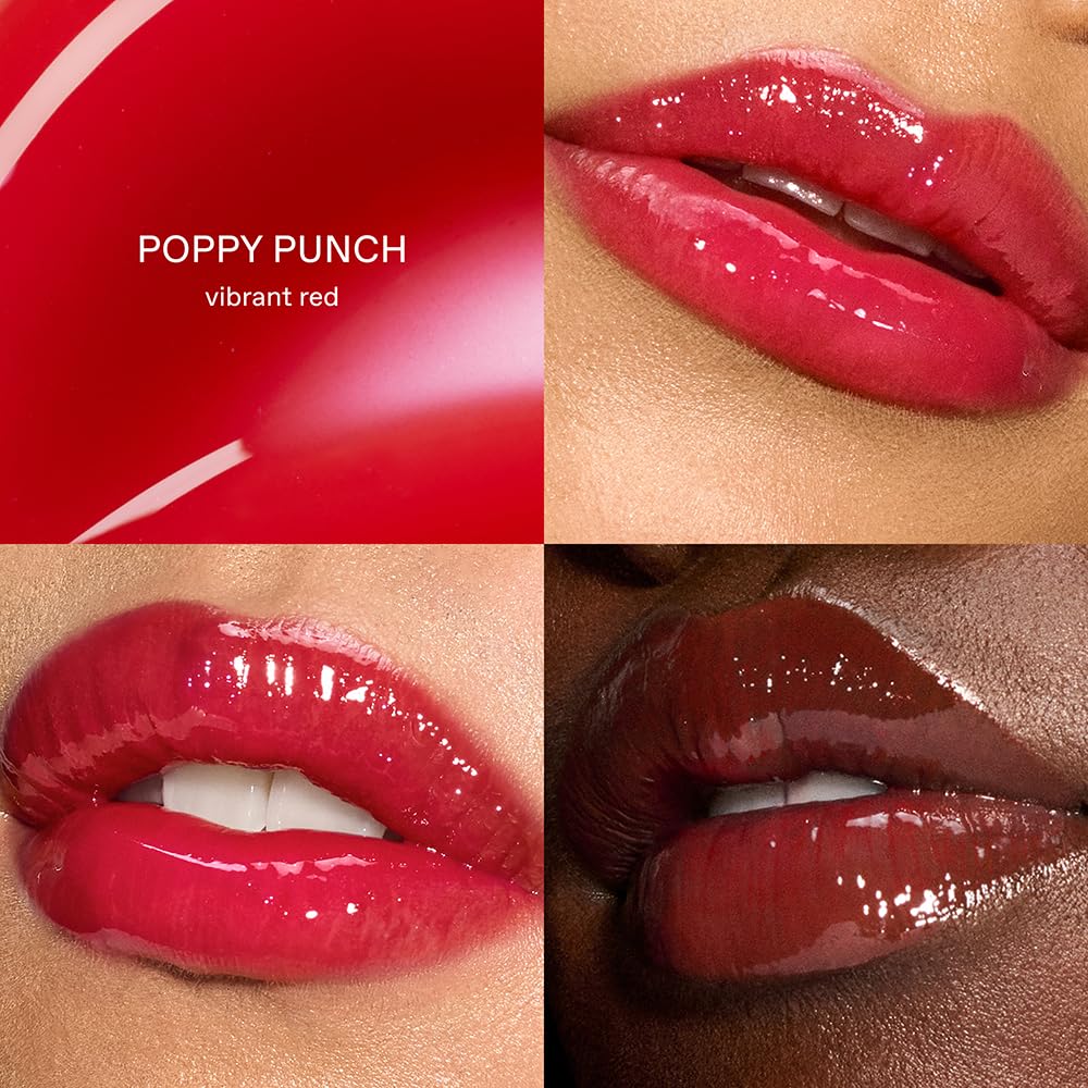 r.e.m. beauty Wicked: For Good | Plumping Lip Gloss Trio | Plum Petals, Pretty as a Poppy & Poppy Punch | Hydrating, High-Shine, Non-Sticky Lip Gloss Set for Softer, Smoother Lips