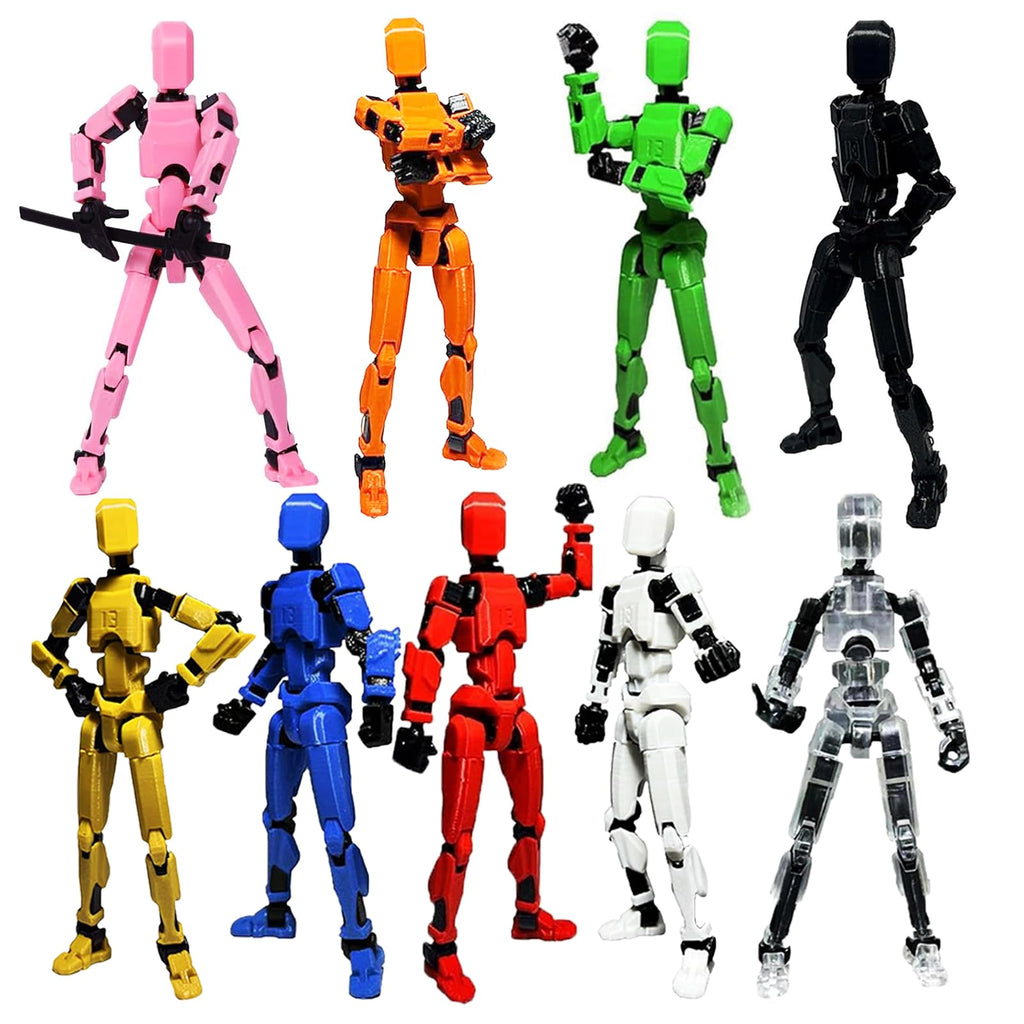 Dumwick Assembly Completed Titan 13 Action Figure Set,Titan 13 Robot Action Figures 3D Printed Multi Jointed Movable,Nova 13 Action Figure,Decorations for Action Figures (9pcs,Assembly Completed)