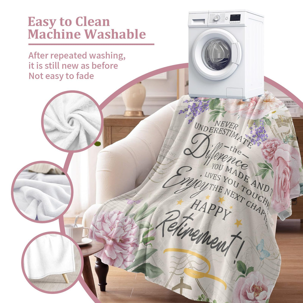 Psspotgj Retirement Gift for Woman, Retirement Blanket for Women/Men 2026, Farewell Gifts for Coworkers, Going Away Goodbye Present for Mom Teacher Nurse Throws Blankets 60"x50"